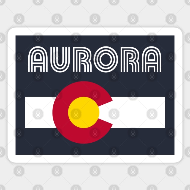 Aurora Flag Colorado Retro Home Love Family Sticker by E